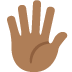 🖐🏾 hand with fingers splayed: medium-dark skin tone display on Twitter